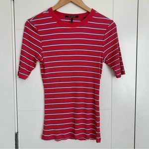Scotch & Soda Striped Soft J’Adore Mon Tee 2 XS Pink Blue Stripe
